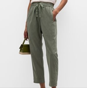 Xirena | Draper Tapered Cotton Ankle Pants | Dark Sea Grass | Size XS